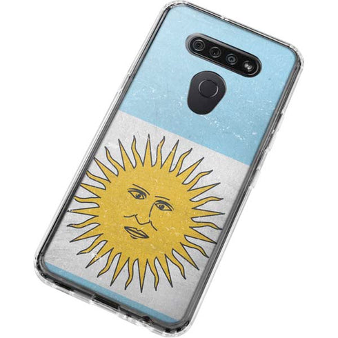 Argentina Flag Distressed LG K51/Q51 Clear Case